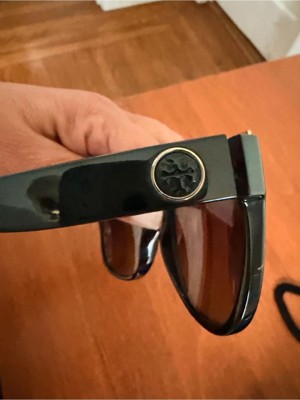 Tory Burch Black Frame Sunglasses with Brown Lenses